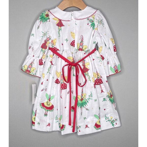 LE' ZA ME White Christmas Fairies Dress w/Embroidered Collar NWT Girls 2T - Picture 3 of 5